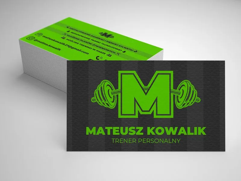 Zielona wizytówka trenera personalnego